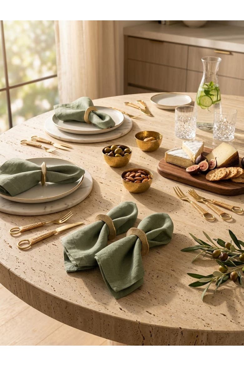 Tuscany Napkin Rings, Alternate, color, Gold