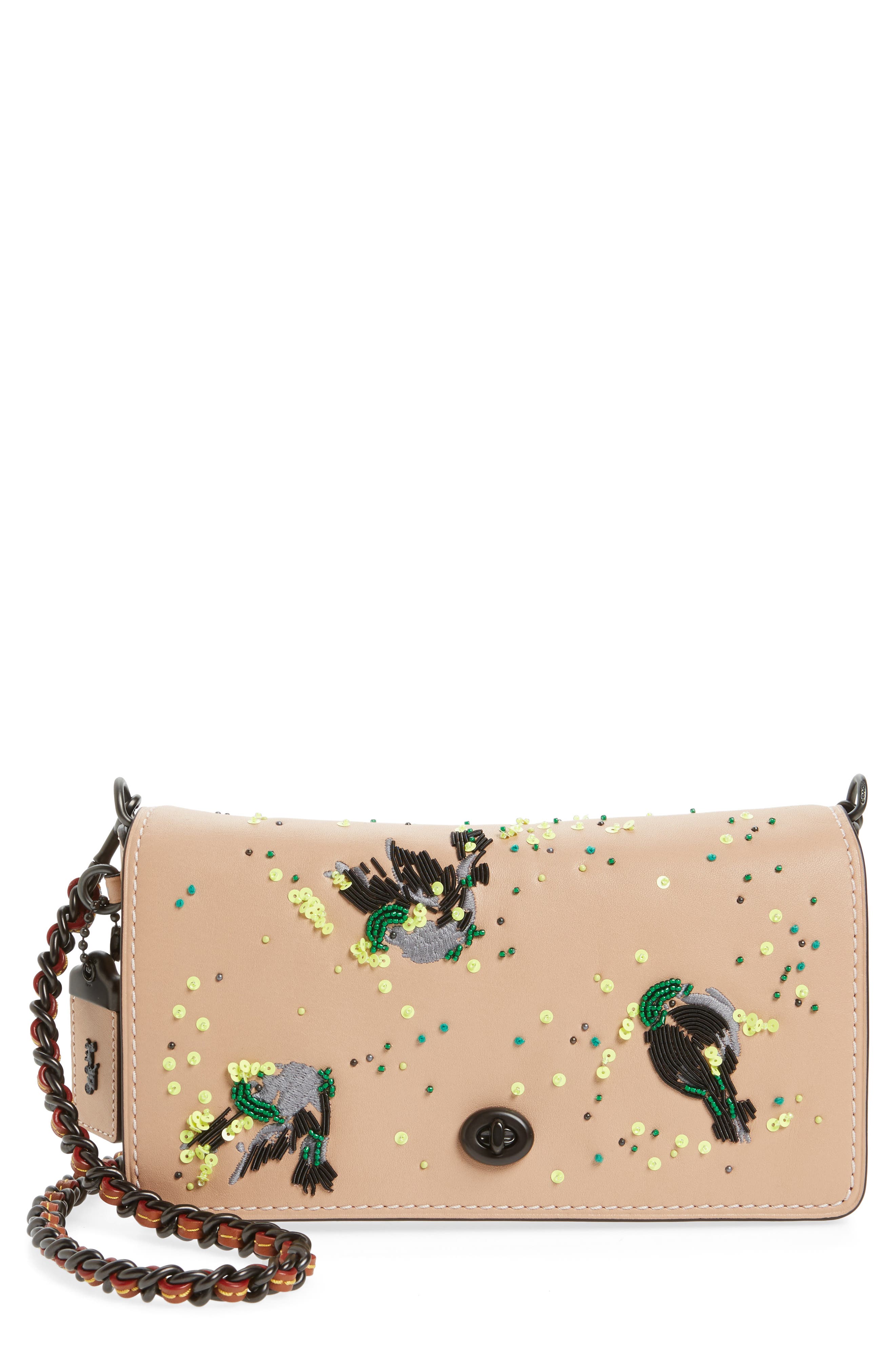 Meadowlark Dinky Leather Crossbody Bag, Main, color, NUDE PINK