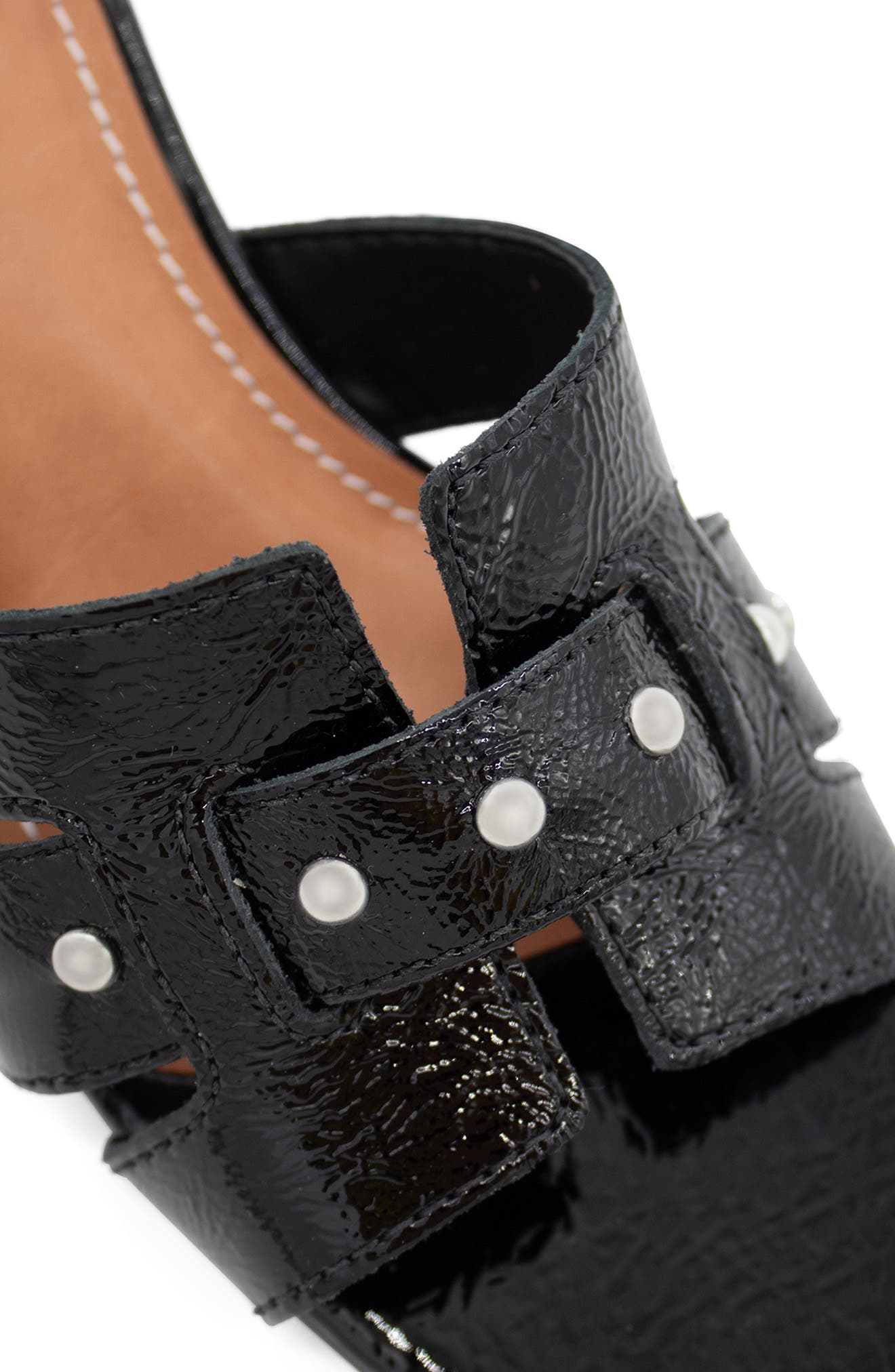 Bottero Studded Leather Slide Sandal, Alternate, color, Preto