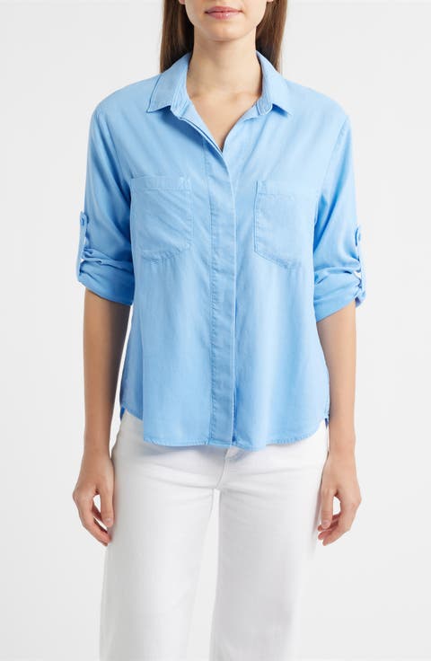 Split Back Button-Up Shirt