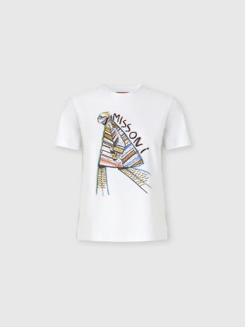 Missoni Short Sleeve T-shirt With Print And Logo In White