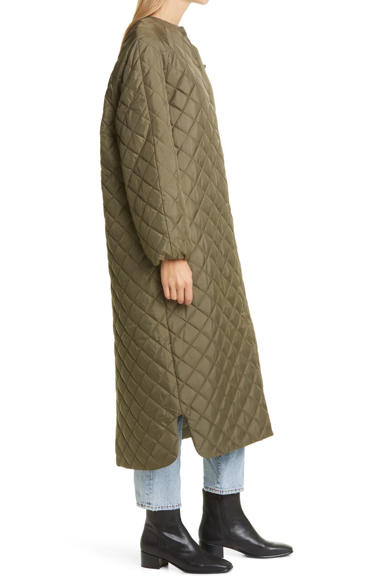 Ganni Recycled Ripstop Quilted Coat, Alternate, color,