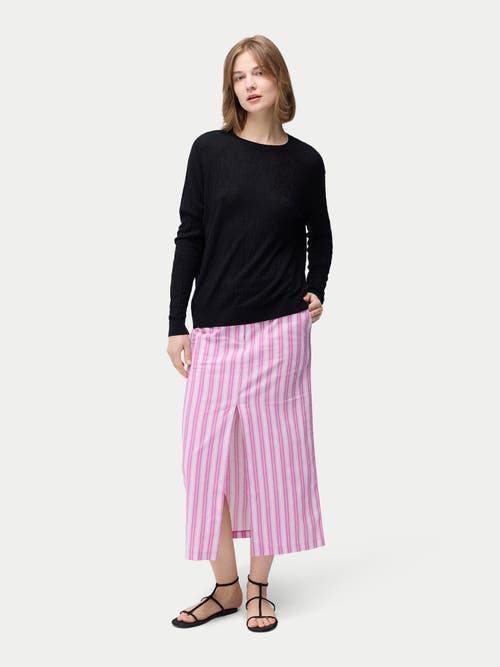 Gobi Mongolian Cashmere Silk Cashmere Textured Sweater In Black