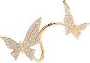 LANA 14K Gold Double Butterfly Ear Cuff