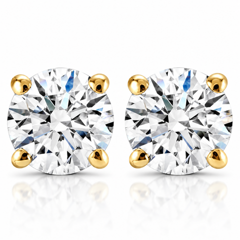 2 Carat TW Lab Grown Diamond Studs 14K Gold With Screw Backs