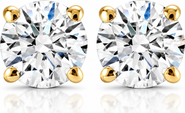 Bliss Diamond 2 - 6 Ct TW Round Diamond Studs in 14k Gold Lab Grown Earrings