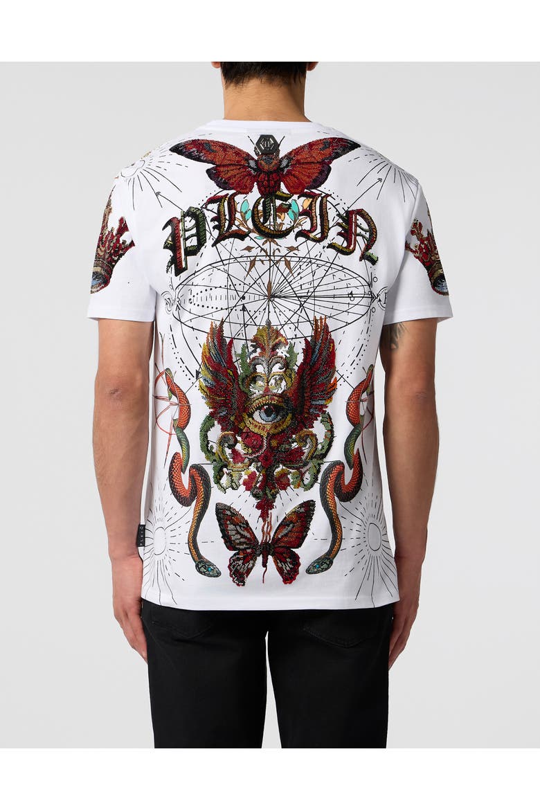 Round Neck T-Shirt Tattoo Stones Men, Alternate, color, white