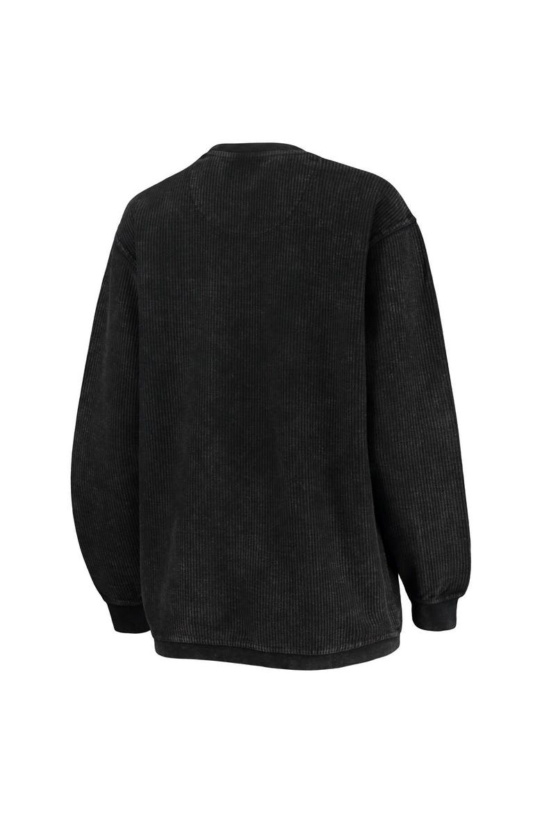 Women's Pressbox Black Kentucky Wildcats Comfy Cord Vintage Wash Basic Arch Pullover Sweatshirt, Alternate, color, Black