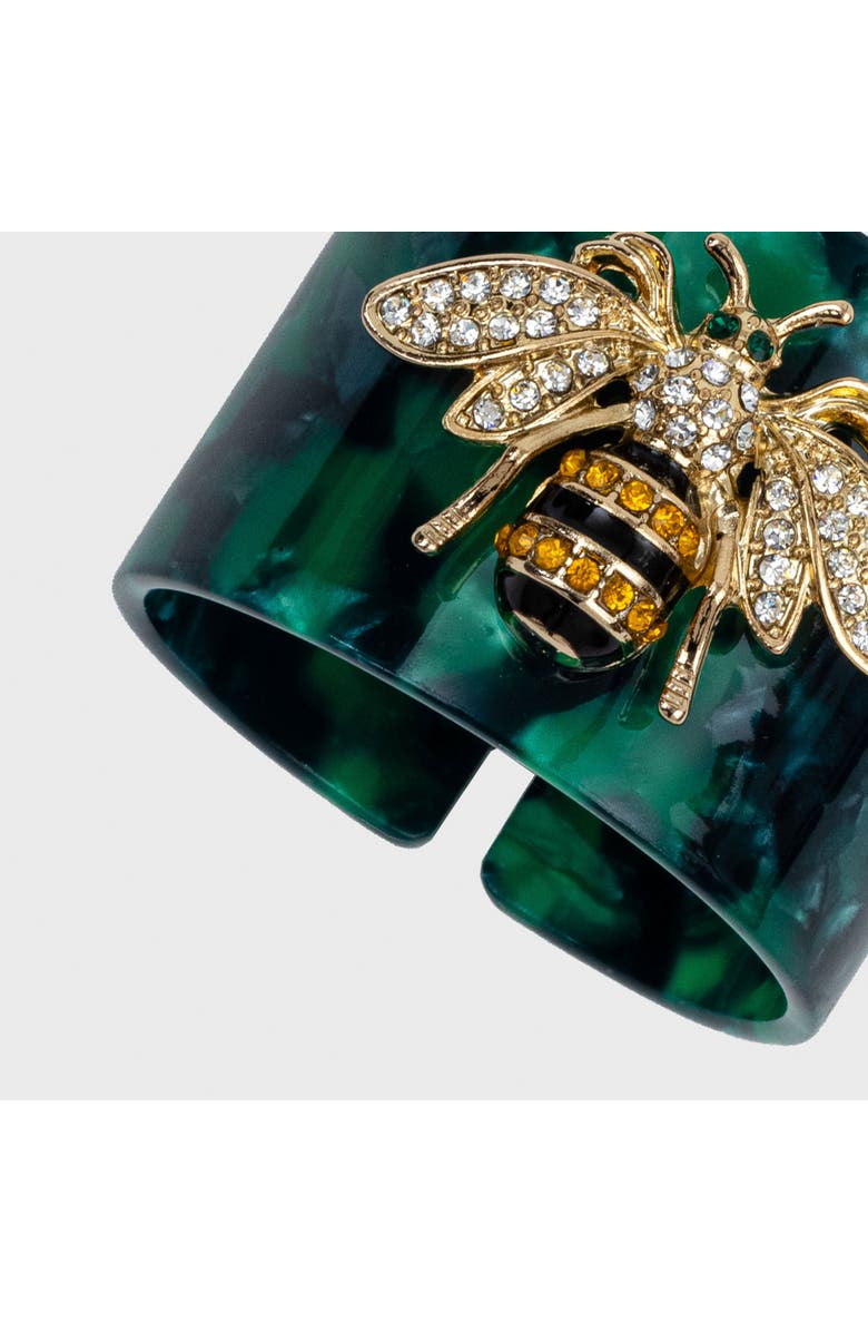 Joanna Buchanan Stripey bee resin napkin rings, set of four, Alternate, color, Green