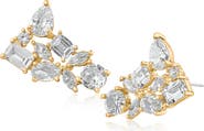 CZ by Kenneth Jay Lane Mixed Cubic Zirconia Cluster Stud Earrings