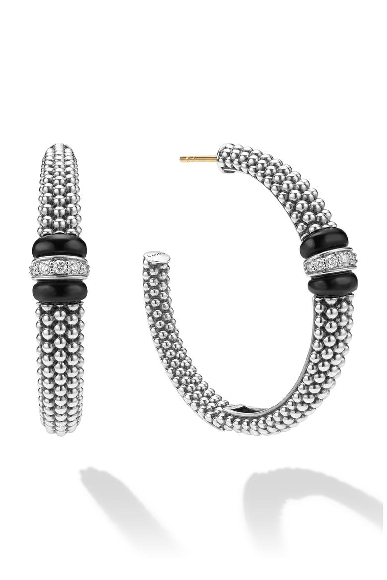 Caviar Ceramic Diamond Hoop Earrings video