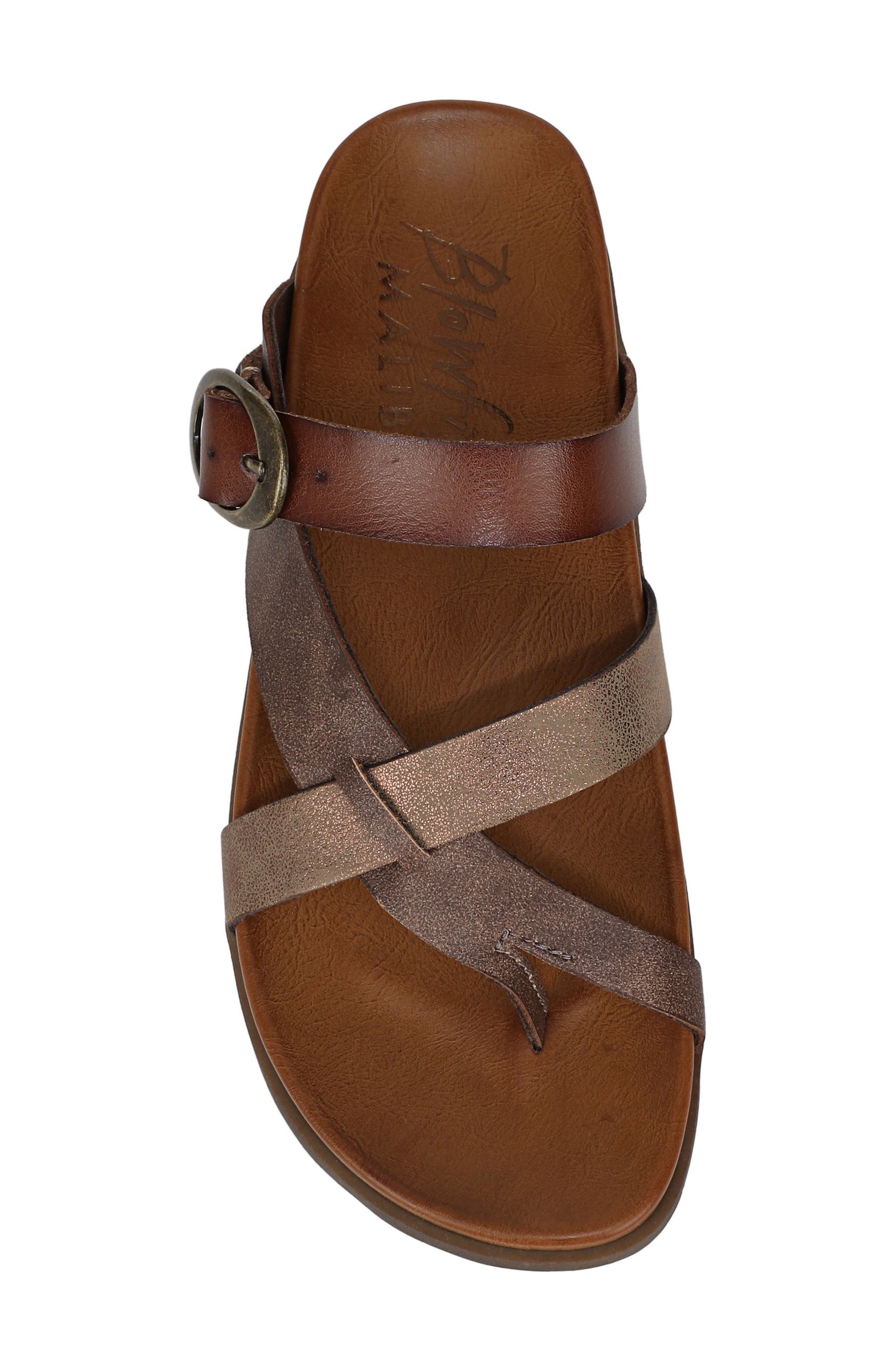 Blowfish Malibu Lilac Strappy Slide Sandal, Alternate, color, Walnut Faux Leather