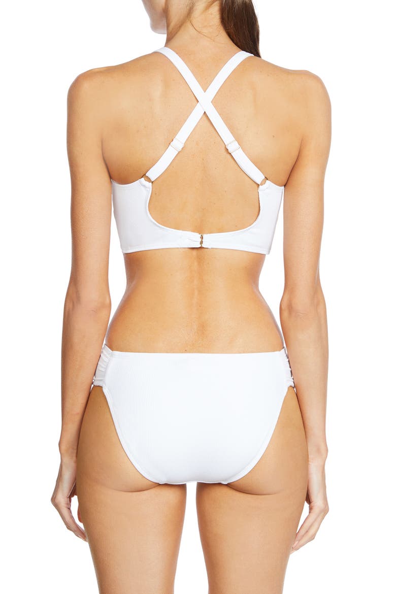 Amy Side Tab Bikini Bottoms, Alternate, color, WHITE