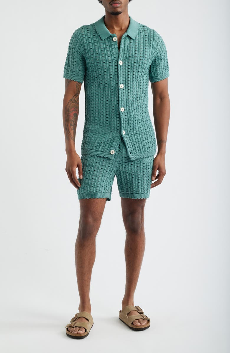 MAVRANS Salt Water Knit Button-Up Shirt, Alternate, color, 