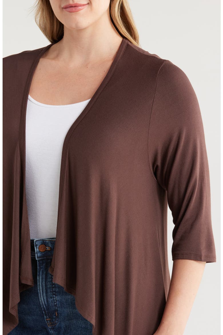 Open Front Cardigan, Alternate, color, BROWN