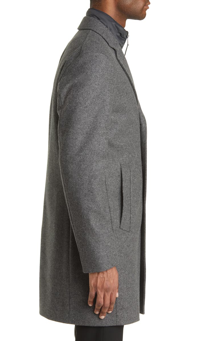 BOSS Hyde Virgin Wool Blend Overcoat, Alternate, color,
