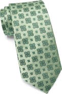 Duchamp Medallion Jacquard Silk Tie