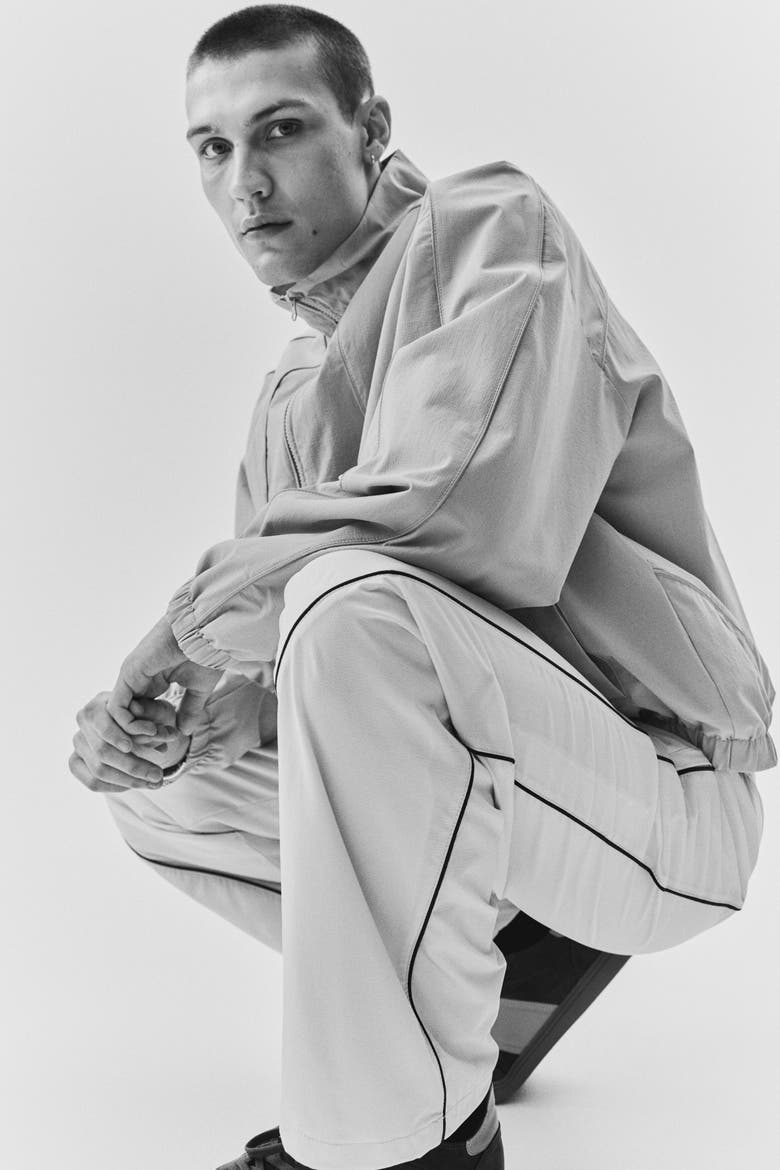 Relaxed Fit Track Pants, Alternate, color, Light beige