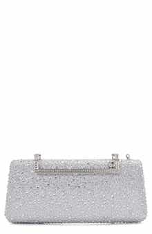 Rhinestone Elongated Snap Clutch