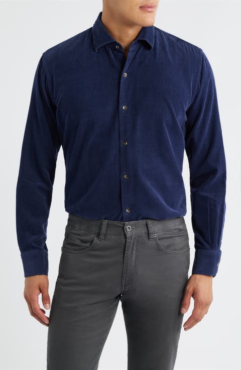 Cotton & Cashmere Corduroy Button-Up Shirt