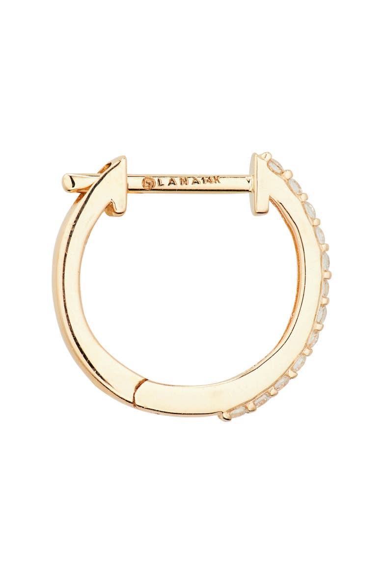 14K Gold Mini Diamond Huggie Hoop Earrings, Alternate, color, YELLOW