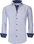 Azaro Uomo Slim Fit Abstract Print Performance Dress Shirt