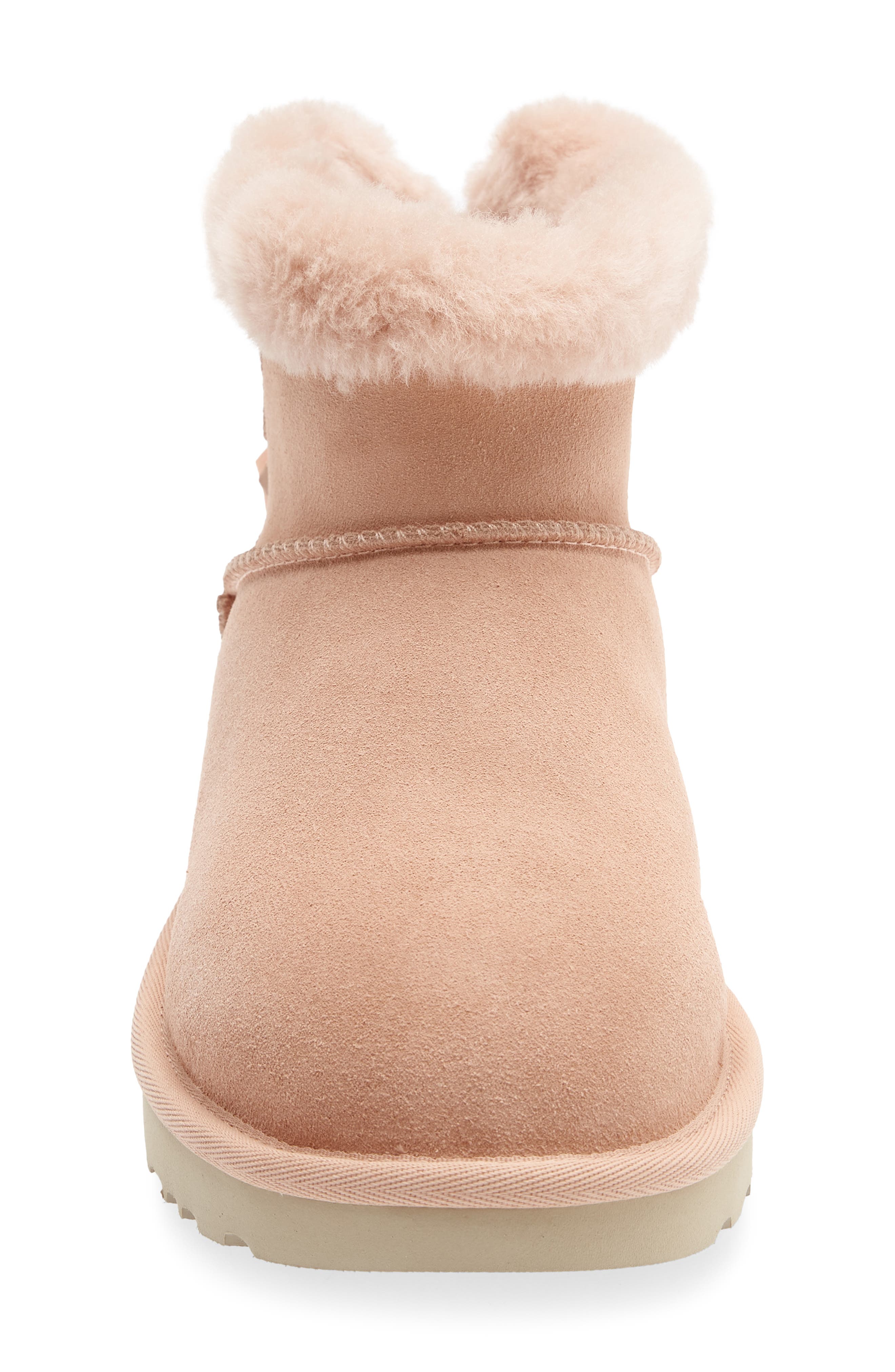 Mini Bailey Bow Faux Shearling Boot, Alternate, color, MILK TEA