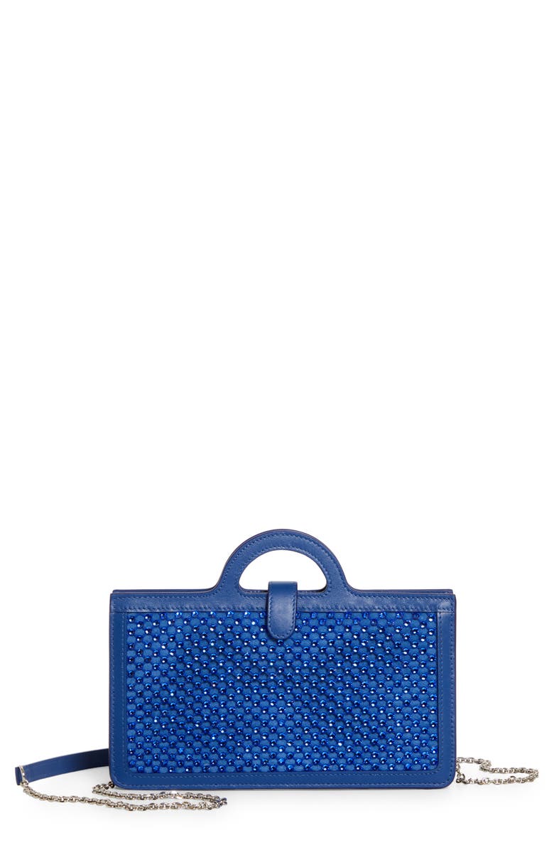 Marni Tropicalia Leather Crossbody Bag, Main, color, Royal/ Blue