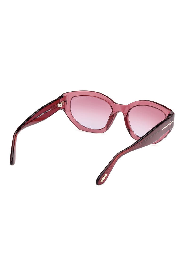 Penny 55mm Geometric Sunglasses, Alternate, color, WINE / T LOGO / VIOLET LENSES