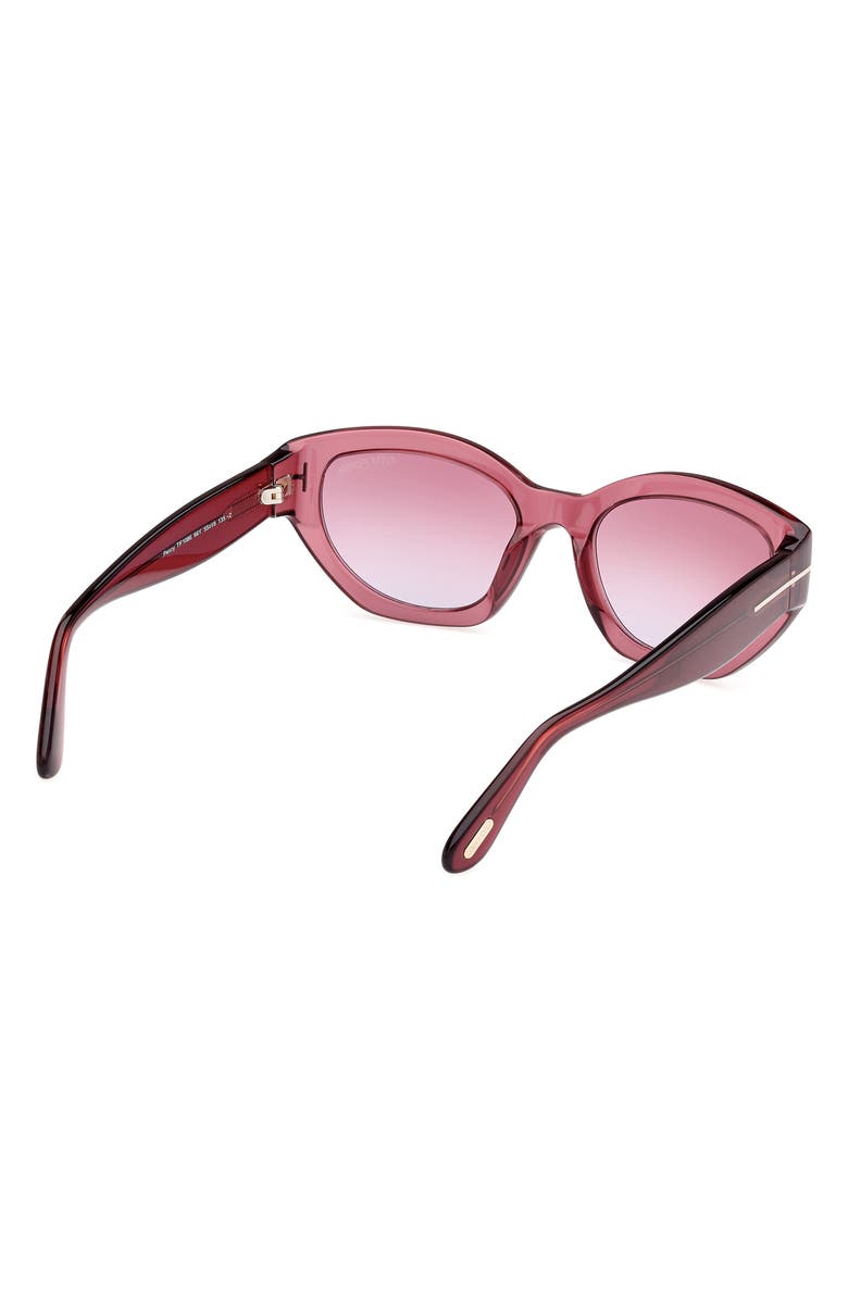 TOM FORD Penny 55mm Geometric Sunglasses, Alternate, color, Wine / T Logo / Violet Lenses