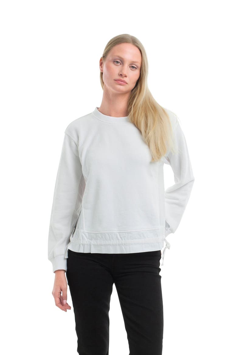 Woven Side Panels Sweatshirt, Main, color, White