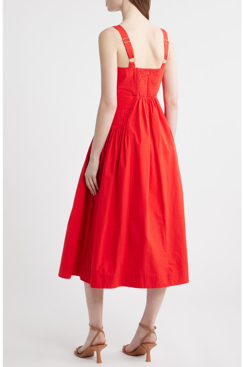 Pintuck Pleat Sleeveless Midi Dress, Alternate, color, RED