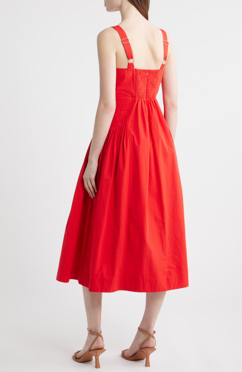 MOON RIVER Pintuck Pleat Sleeveless Midi Dress, Alternate, color, Red