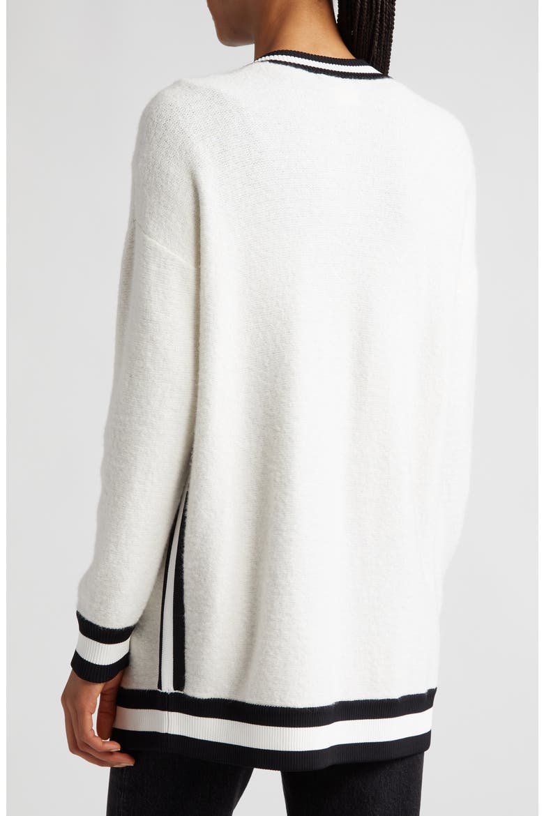 Barry Oversize Cardigan, Alternate, color, ECRU/ BLACK