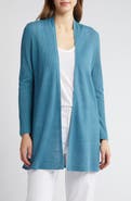 Eileen Fisher Long Organic Linen & Organic Cotton Cardigan