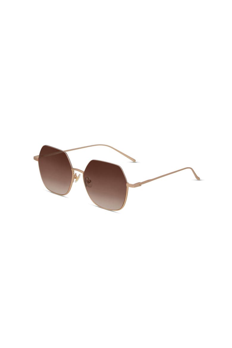Hex 56mm Irregular Sunglasses, Alternate, color, Gold-Brown