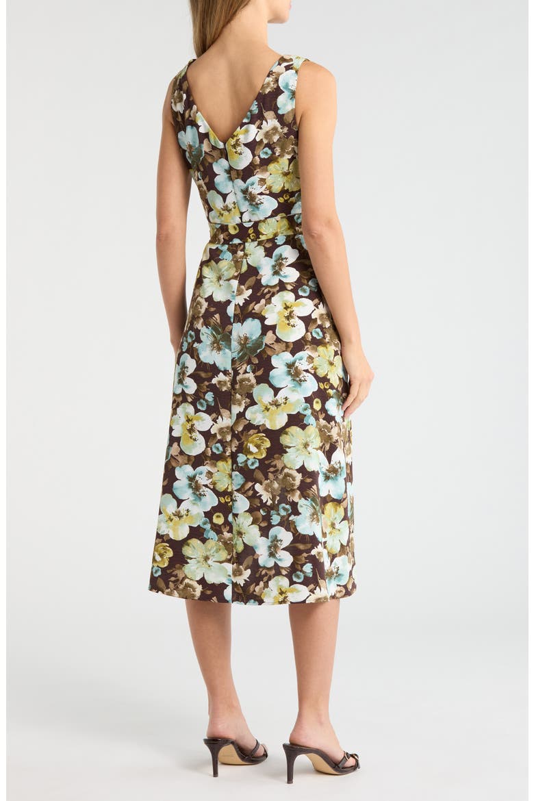 Tie Waist High-Low Midi Dress, Alternate, color, CHOCOLATE