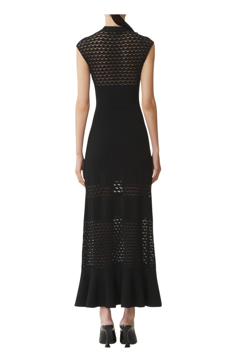 Lanvin Lace Detail Dress In Viscose, Alternate, color, Black
