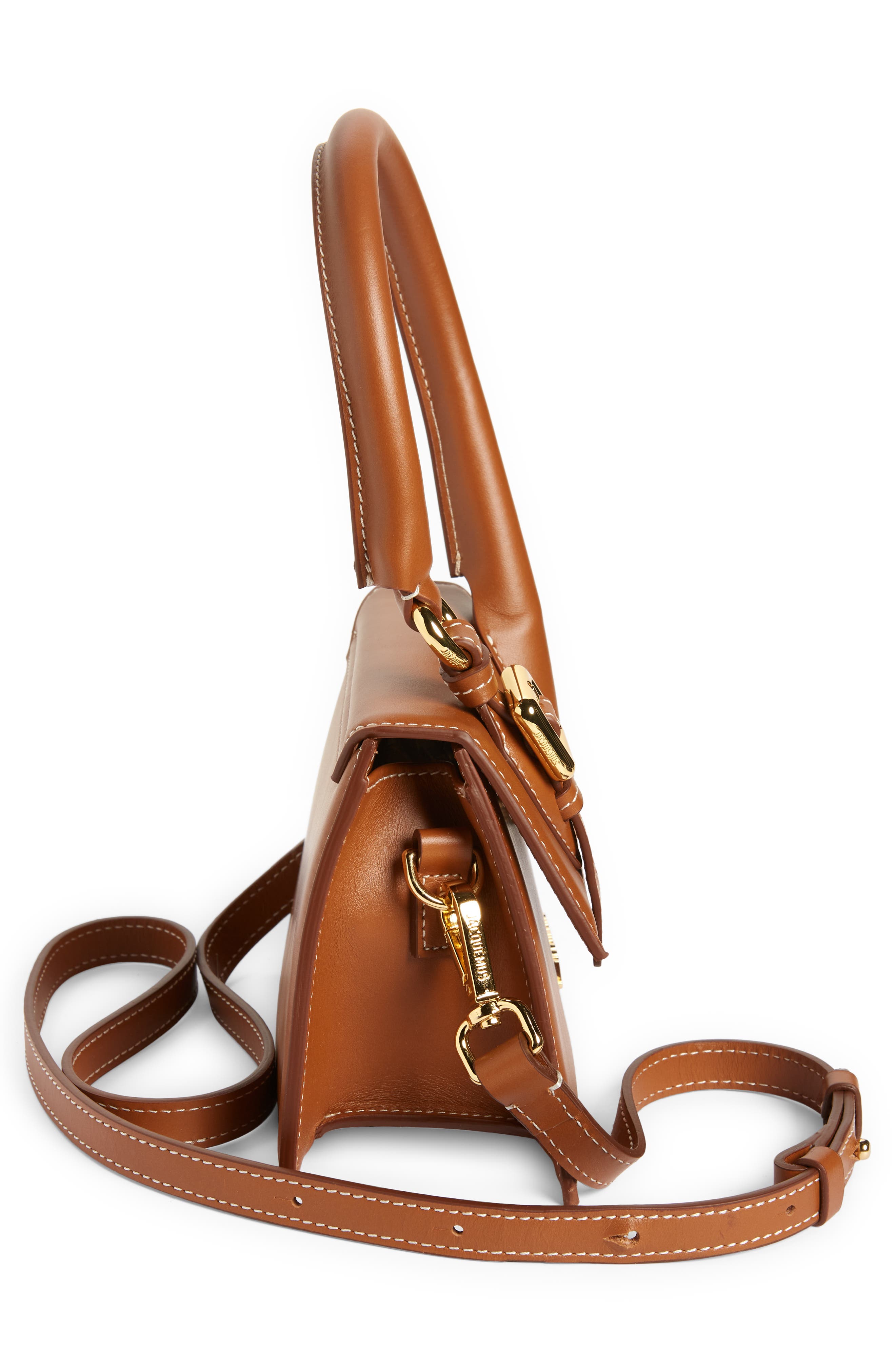 Jacquemus Le Chiquito Moyen Buckle Leather Top Handle Bag, Alternate, color, 