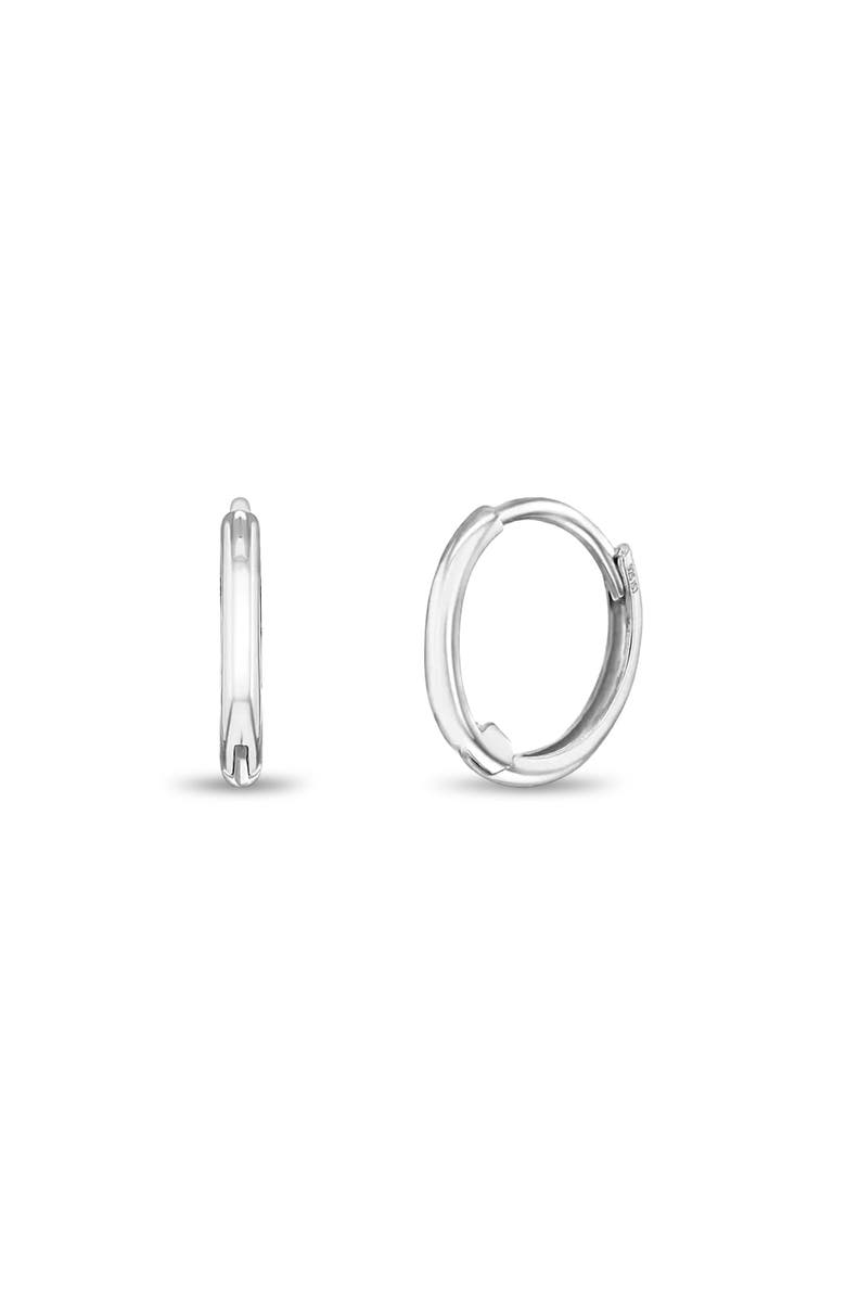 In Season Jewelry 14k The Tiny Hoop Earrings, Main, color, Silver