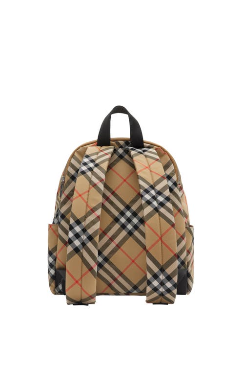 Burberry Men's "check" Backpack In Sand