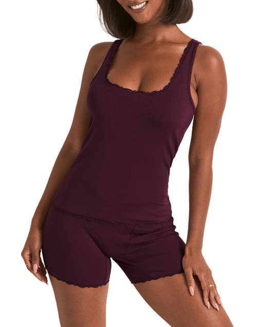 Adore Me Tayler Pajama Tank & Boxer Shorts Set In Purple