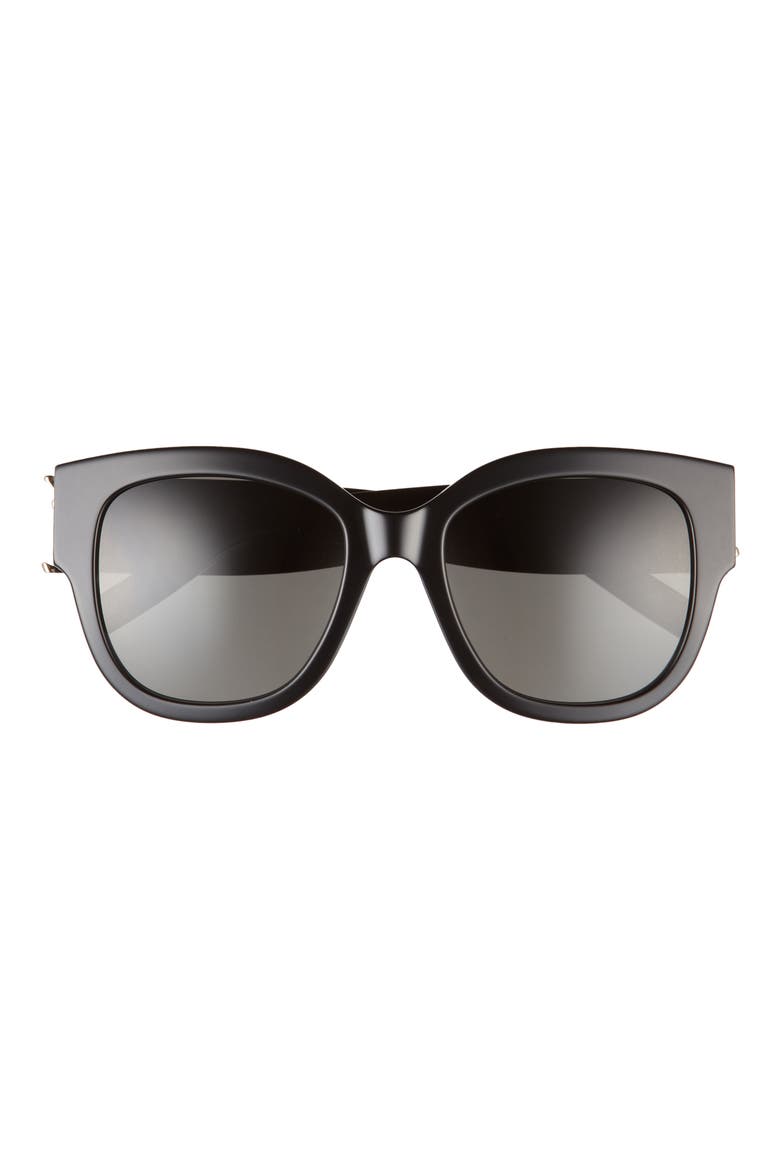 56mm Cat Eye Sunglasses, Main, color, BLACK