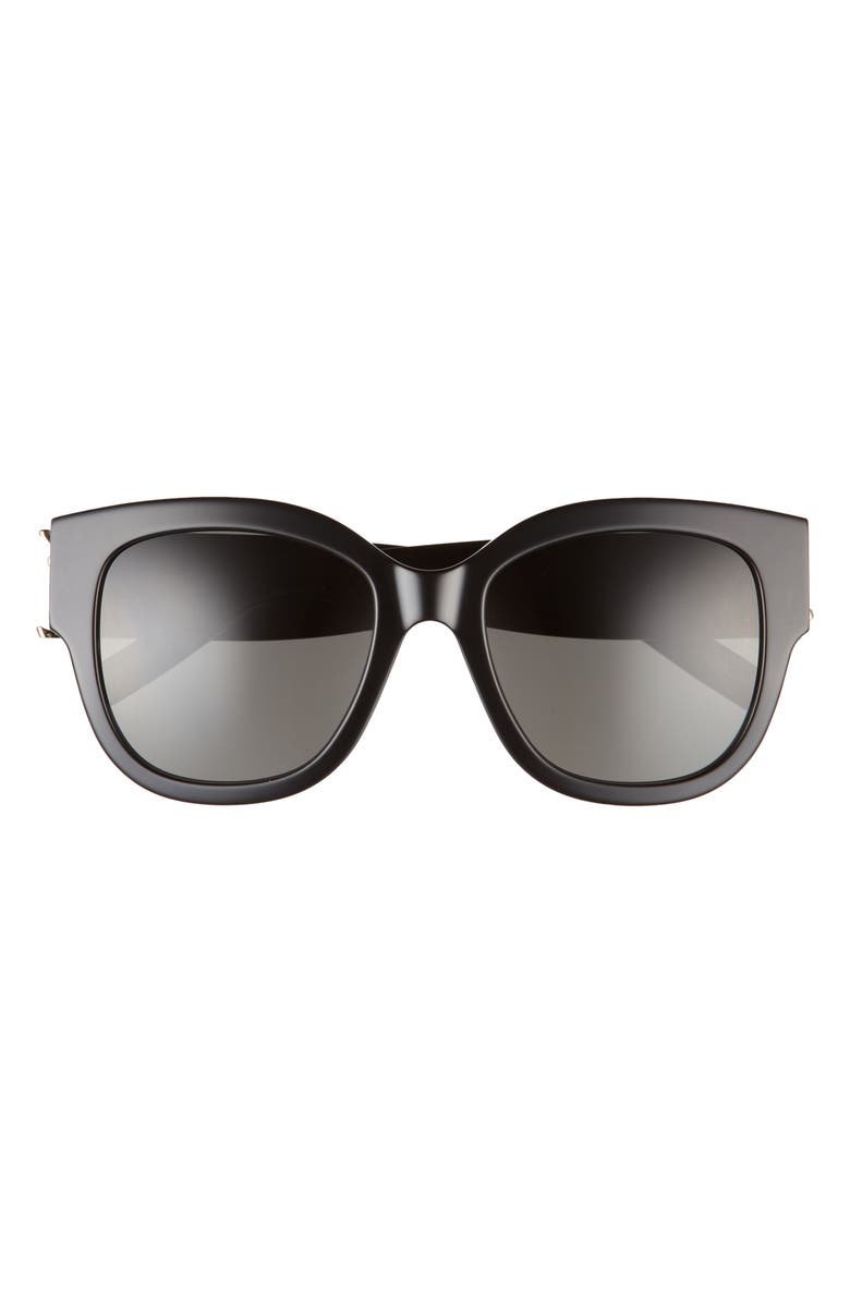 Saint Laurent 56mm Cat Eye Sunglasses, Main, color, Black