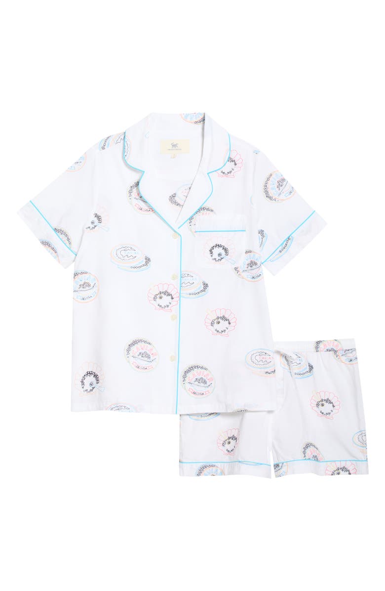 Printfresh Cotton Poplin Short Pajamas, Alternate, color, Pearl