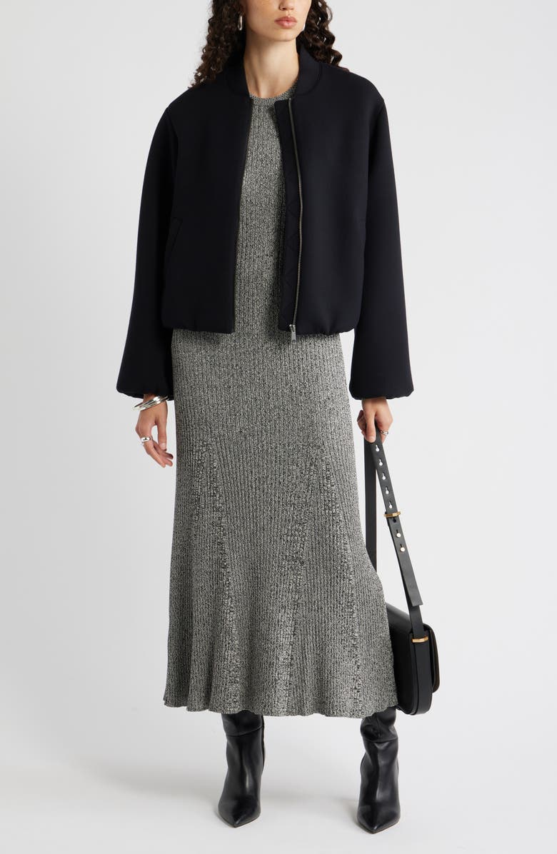Nordstrom Rib Knit Dress, Alternate, color, Beige-Black Marl