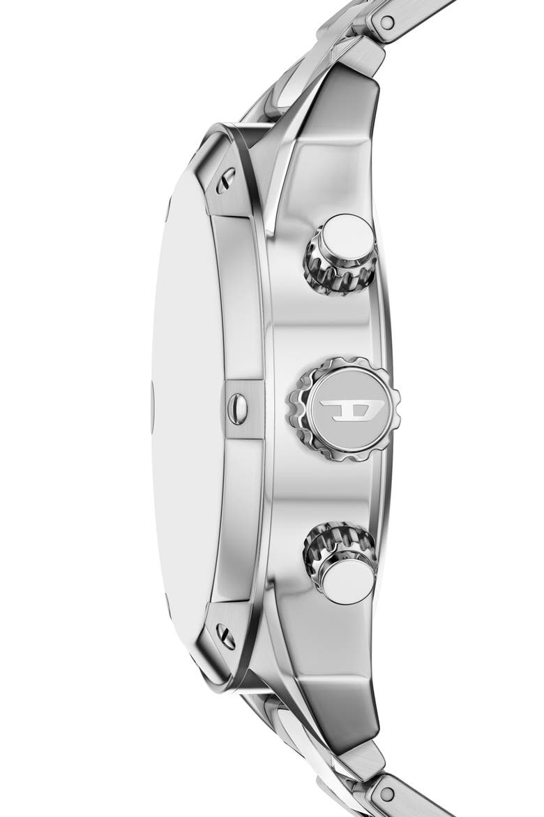 Spiked Chronograph Bracelet Watch, 49mm, Alternate, color, BLACK/ SILVER