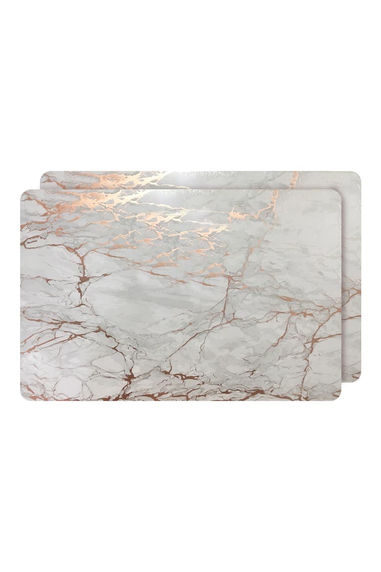Set of 2 Cork Vinyl Placemats, Main, color, ROSE GOLD
