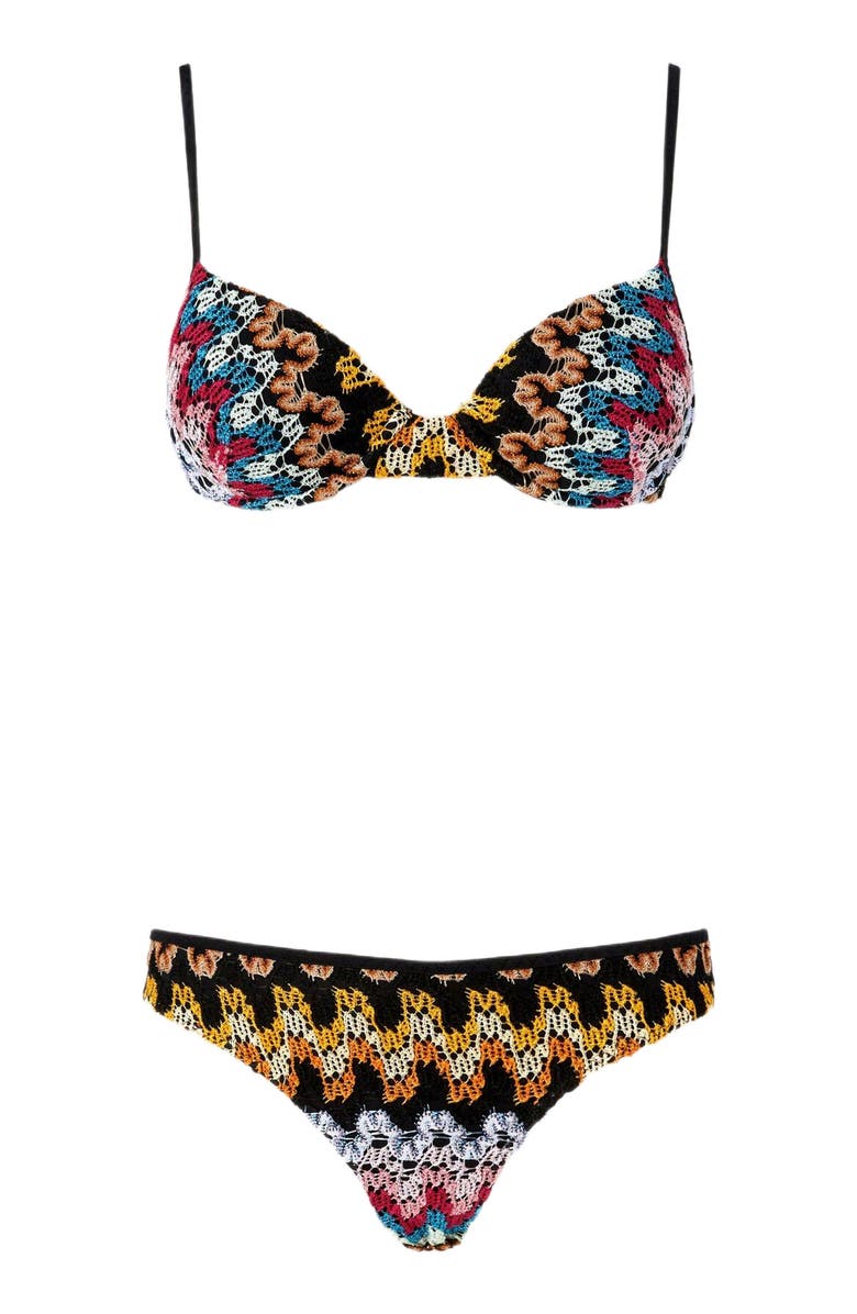 Missoni Balconette Bikini In Lamé Viscose Lace, Alternate, color,