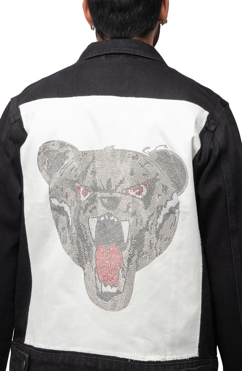 XRAY Bear Growl Patch Denim Jacket, Alternate, color, 
